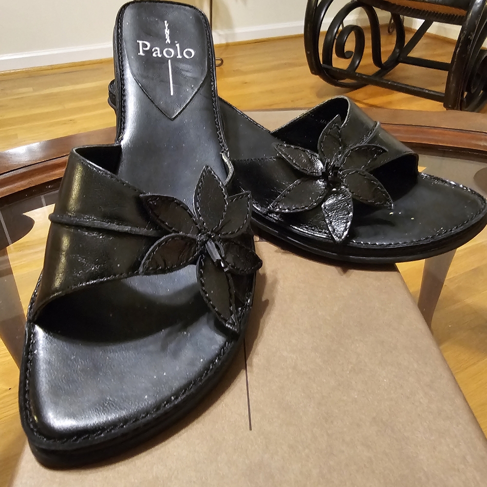 Paolo "Meddy" Black Kid Women's Sandals